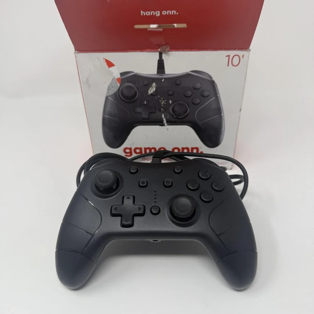 Onn Game Controller Nintendo Switch Switch Lite OLED Wired 10ft Black Gamepad
